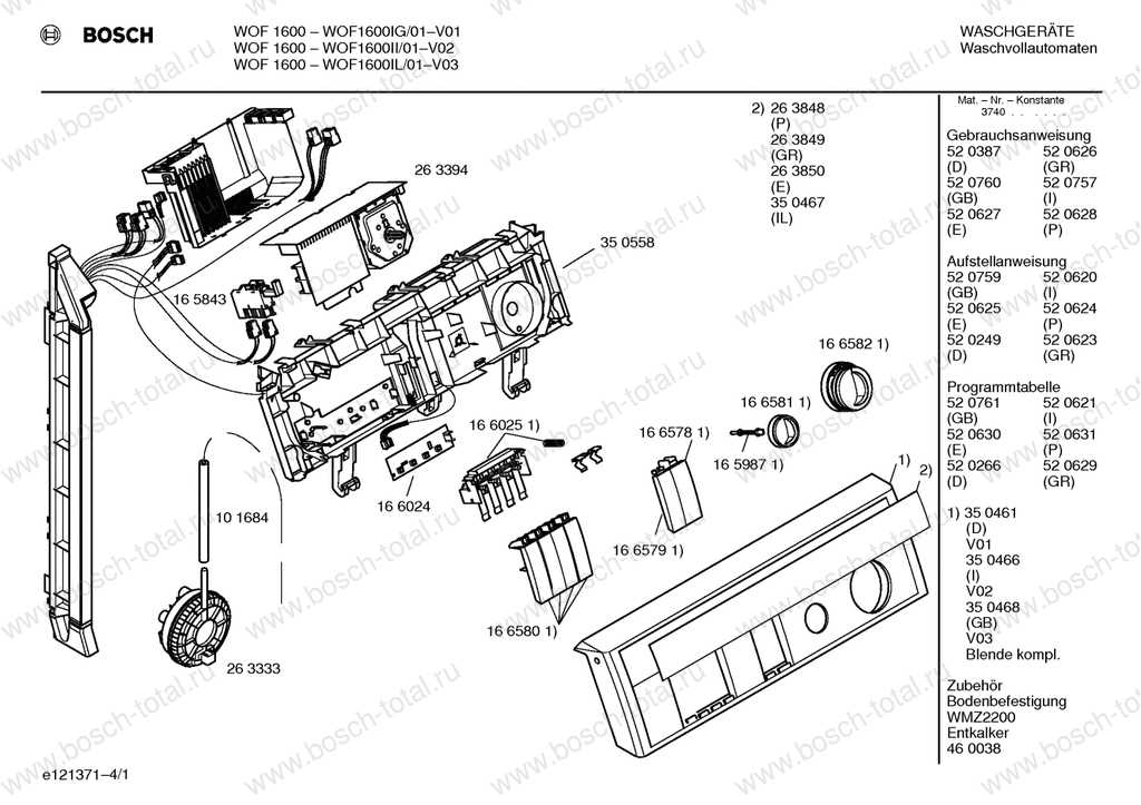 Стиральная машина bosch wmv 1600 инструкция по применению на русском