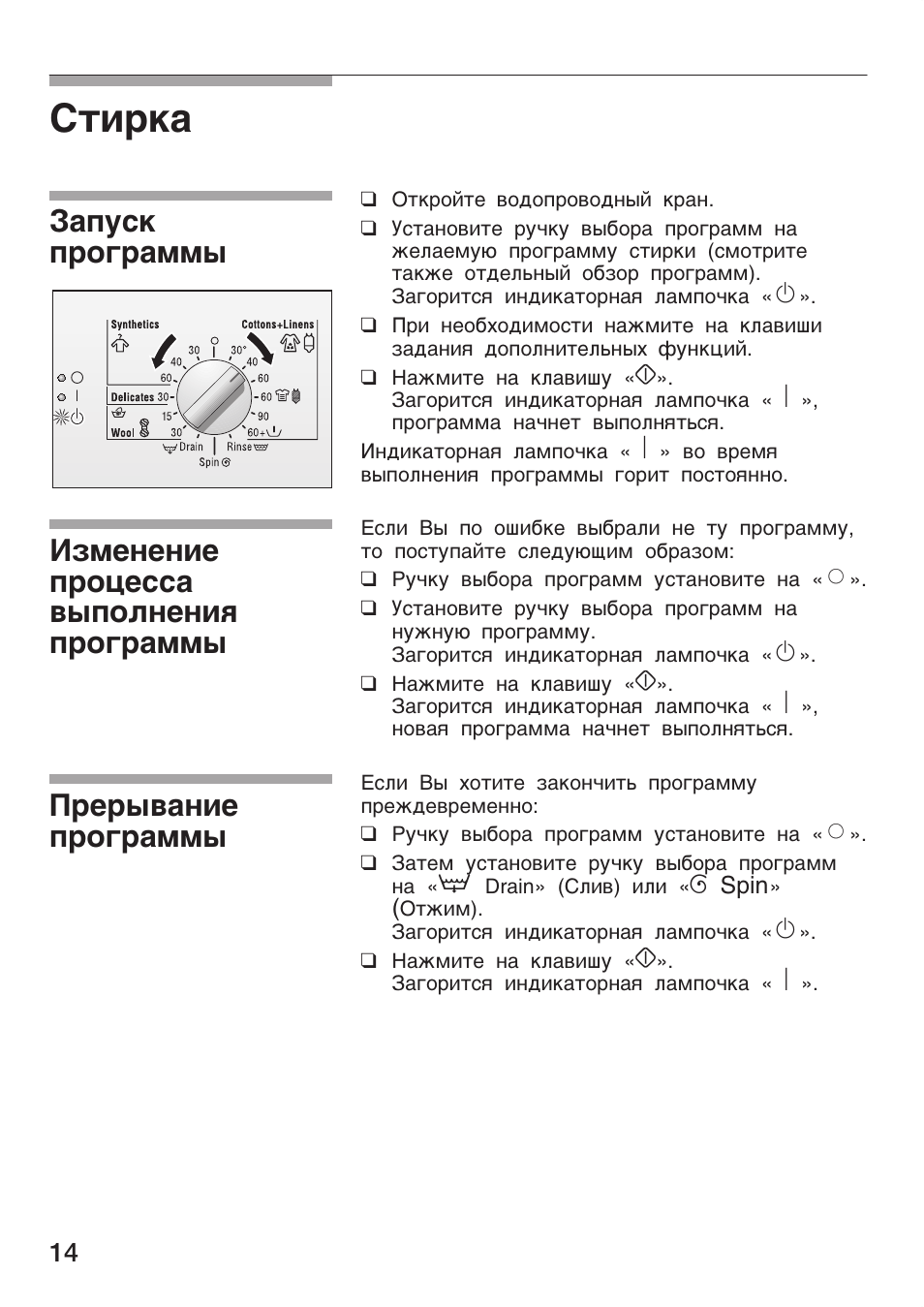 Режимы и время стирки в стиральной машине бош