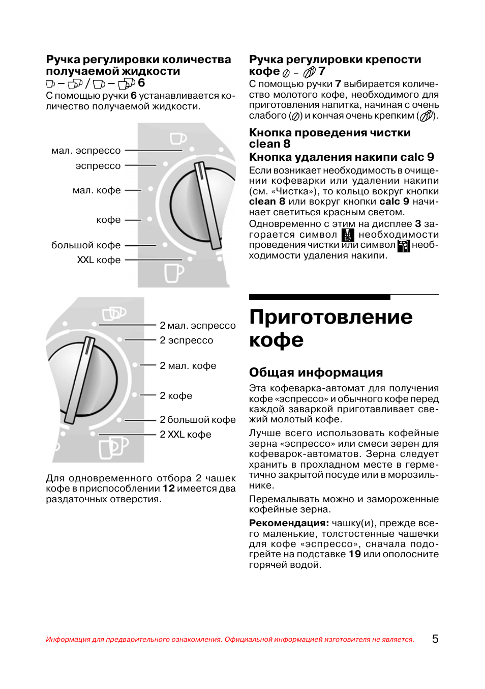 Кофемашина bosch tca-5309: инструкция, неисправности и отзывы